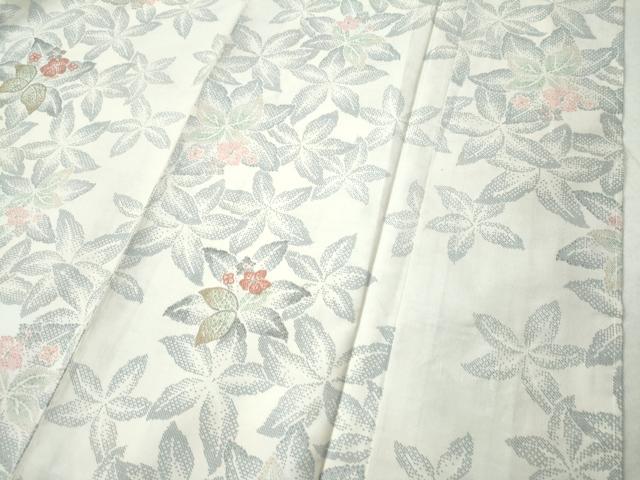 平和屋着物○中国三大刺繍 相良刺繍 訪問着 本場大島紬 白大島