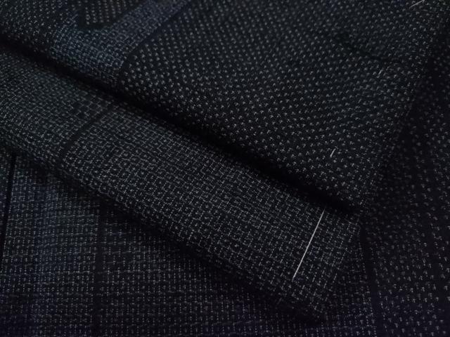 平和屋着物●結城紬　100亀甲　エ霞文　正絹　逸品　未使用　CAAS6966yc