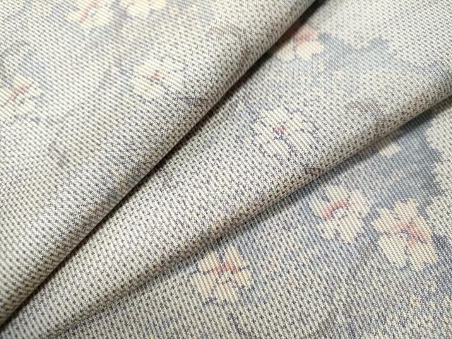 平和屋着物●本場大島紬　白大島　7マルキ　花唐草文　正絹　逸品　未使用　CAAS6969yc