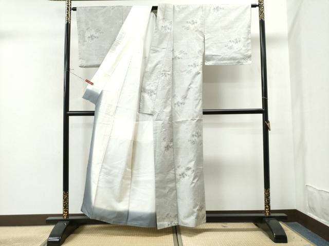 平和屋着物＃本場大島紬 道中着 7マルキ 枝花文 ロング丈 正絹 逸品