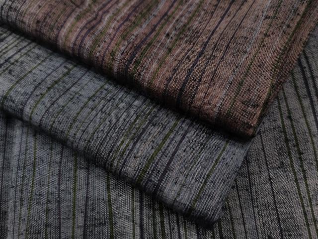 本場結城紬 よろけ縞 さが美 特選【結城紬】 有名呉服店【さが美】誂え