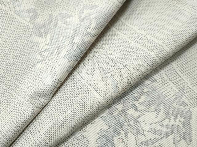 平和屋着物●本場大島紬　白大島　9マルキ　笹竹雪輪草花文　正絹　逸品　CAAS7023yc