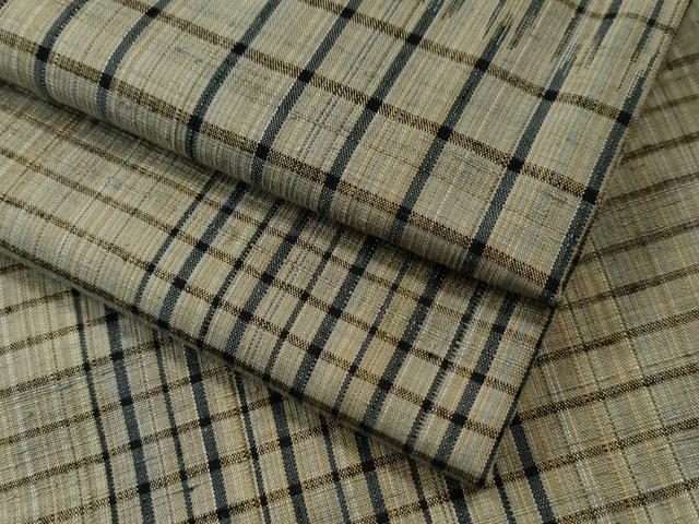 平和屋着物●上質な紬　変わり格子　正絹　逸品　CAAS7025yc