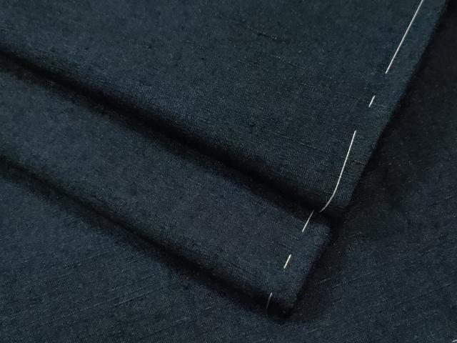 平和屋着物●男性　紬　色無地　留紺色　正絹　逸品　未使用　CAAS7029yc