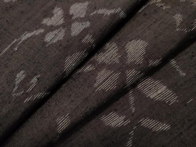 平和屋着物●上質な紬　枝花文　正絹　逸品　CAAS7034yc