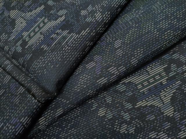 平和屋着物●本場大島紬　泥染め　風景草花文　正絹　逸品　CAAS7037yc