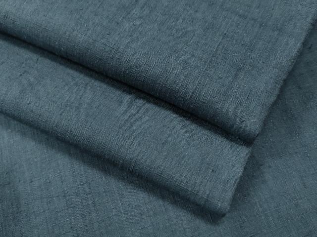 平和屋着物●男性　紬　色無地　錆鉄御納戸色　正絹　逸品　CAAS7040yc