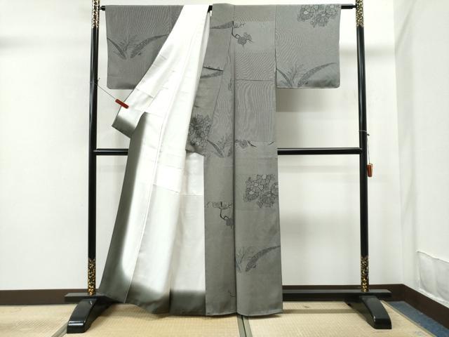 平和屋着物●江戸小紋　草花小紋柄　正絹　逸品　CAAS7058yc 平和屋着物○江戸小紋 草花小紋柄 正絹 逸品 CAAS7058yc 小紋