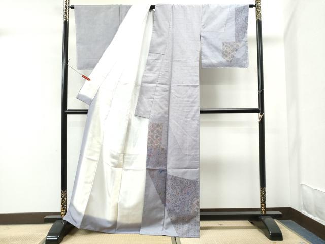 平和屋着物●訪問着　三代目　更和作　紬地　手描き　人物動物吉祥更紗花唐草文　正絹　逸品　未使用　CAAS7078yc 平和屋着物○訪問着 三代目 更和作 紬地 手描き 人物動物吉祥