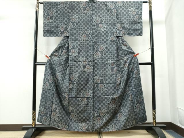 平和屋着物●本場大島紬　割込み絣　蜀江短冊吉祥文　正絹　逸品　未使用　CAAS7079yc 平和屋着物○本場大島紬 割込み絣 蜀江短冊吉祥文 正絹 逸品 未使用