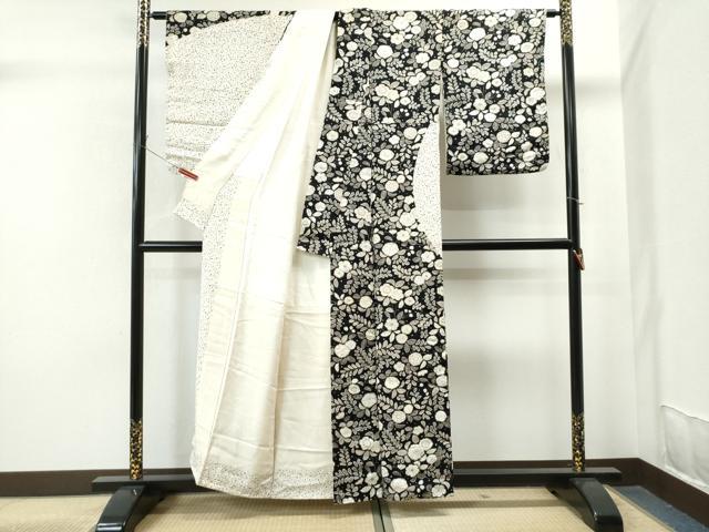 正絹 鬼しぼ縮緬 小紋 花束 菱紋 平和屋着物□上質な小紋 絞り