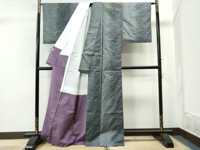 平和屋着物○本場大島紬 草木文 正絹 逸品 CAAS7141yc