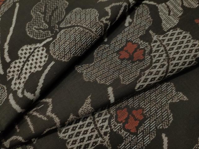 平和屋着物●本場大島紬　吉祥枝花文　正絹　逸品　未使用　CAAS7185yc