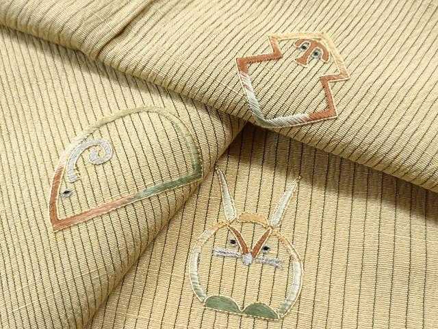 平和屋着物●訪問着　総刺繍　駒刺繍　干支　金糸　お召縮緬　正絹　逸品　CAAS7186yc