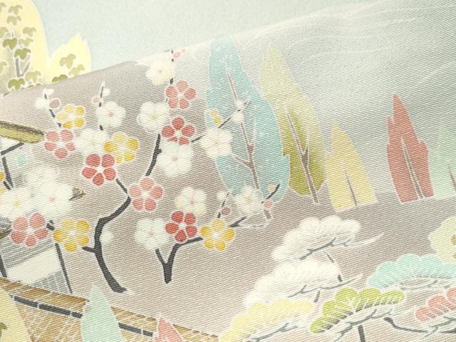 平和屋着物○訪問着 友禅 樹林風景文 暈し染め 正絹 逸品 CAAS7200yc