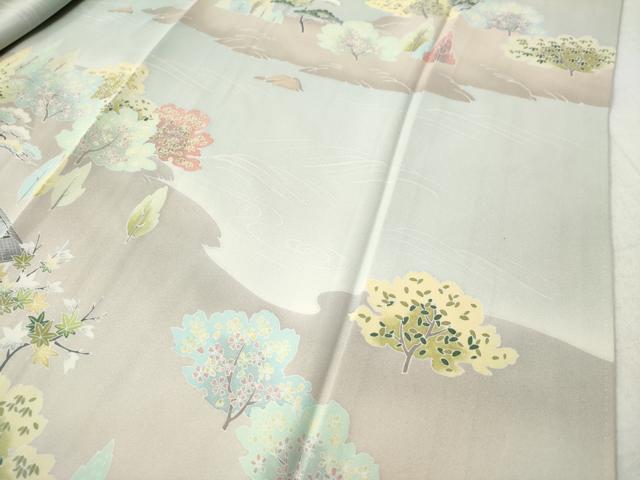 平和屋着物●訪問着　友禅　樹林風景文　暈し染め　正絹　逸品　CAAS7200yc 平和屋着物○訪問着 友禅 樹林風景文 暈し染め 正絹 逸品 CAAS7200yc