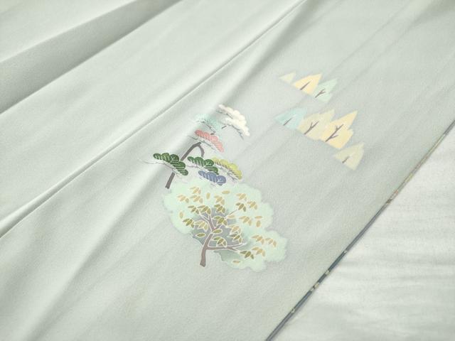 平和屋着物○訪問着 友禅 樹林風景文 暈し染め 正絹 逸品 CAAS7200yc