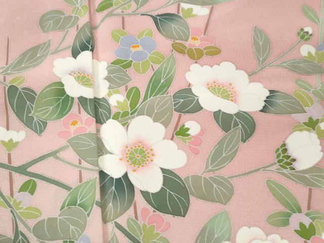 平和屋着物訪問着 友禅 作家物 枝花文 暈し染め 正絹 逸