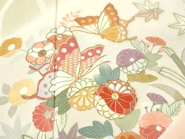 平和屋着物○創業460年・千總 訪問着 駒刺繍 立涌花