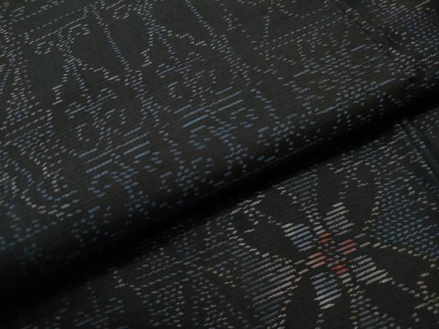 平和屋着物□本場大島紬 色紙重ね花唐草文 正絹 逸品 未使用 CAAS6568yc