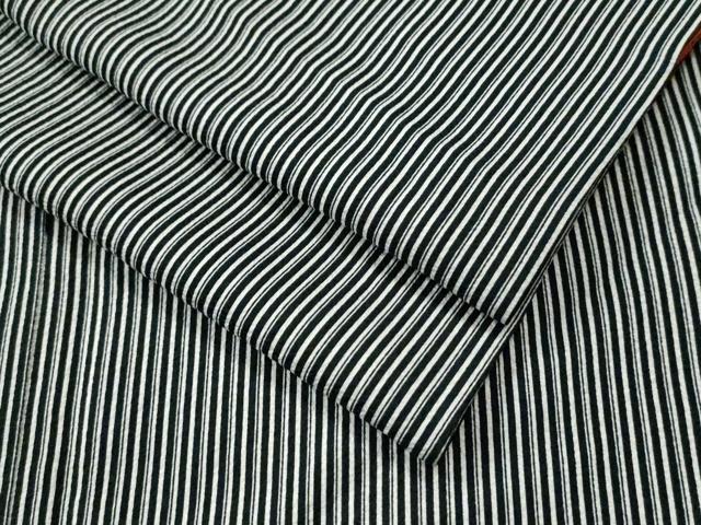 平和屋着物●上質な小紋　間道　黒地　正絹　逸品　CAAS7224yc