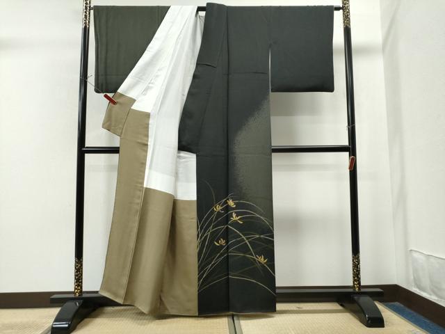 平和屋着物○訪問着 霞文 草花地紋 暈し染め ロング丈 正絹