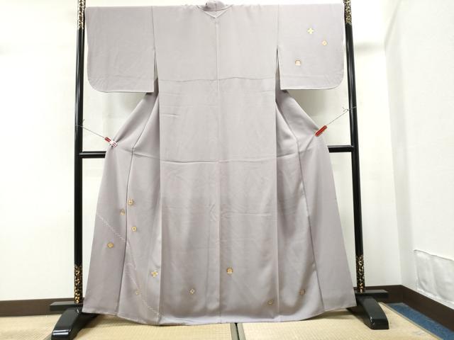 平和屋着物●訪問着　駒刺繍　吉祥花丸文　金彩　正絹　逸品　CAAS7238yc