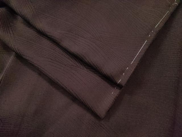 平和屋着物●上質な色無地　立波地紋　黒鳶色　正絹　逸品　CAAS7239yc