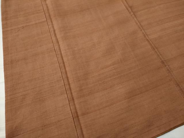 平和屋着物○上質な紬 色無地 焦香色 正絹 逸品 CAAS7262yc