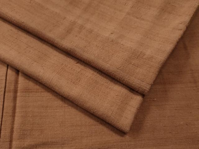 平和屋着物●上質な紬　色無地　焦香色　正絹　逸品　CAAS7262yc