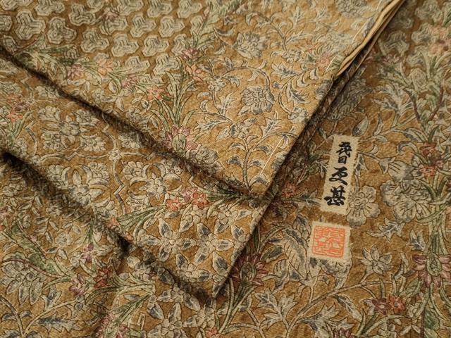 平和屋着物○江戸小紋 作家物 極小鮫小紋柄 黒地 正絹 逸品 AABA4511np