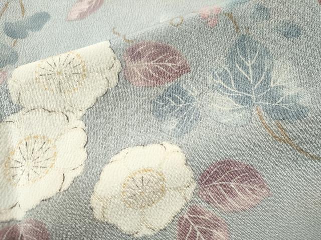 平和屋着物○上質な小紋 葡萄蔦の葉舞花文 正絹 逸品 CAAS7303yc