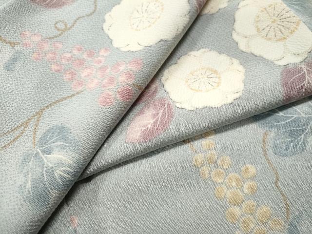 平和屋着物●上質な小紋　葡萄蔦の葉舞花文　正絹　逸品　CAAS7303yc
