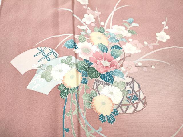 平和屋着物○訪問着 絞り 刺繍 枝椿 舞花文 金糸 正絹 逸品 AAAW4602br