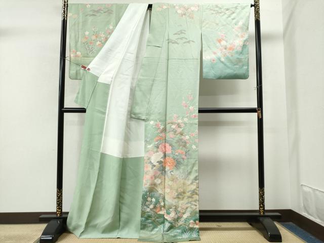 平和屋着物●訪問着　松竹梅　暈し染め　金彩　正絹　逸品　DAAV3368du 平和屋着物○訪問着 松竹梅 暈し染め 金彩 正絹 逸品 DAAV3368du