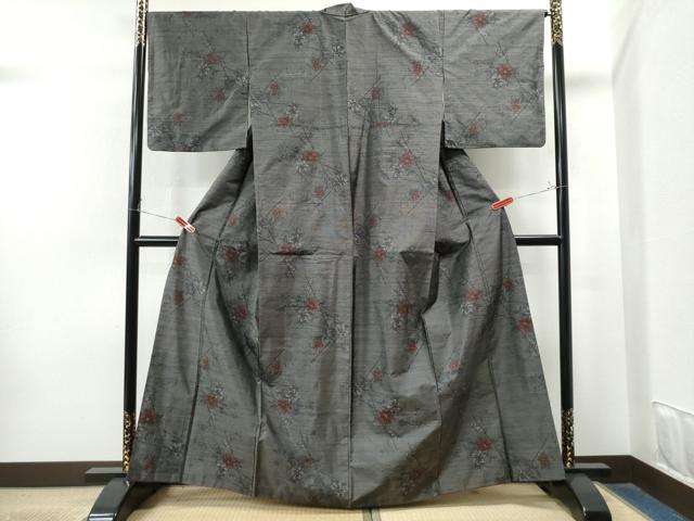 平和屋着物▽久留米絣 単衣 綿 絣花文 逸品 DAAQ3573az