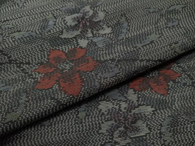 平和屋着物○上質な紬 絞り 七宝間道 正絹 逸品 AAAW2654cs