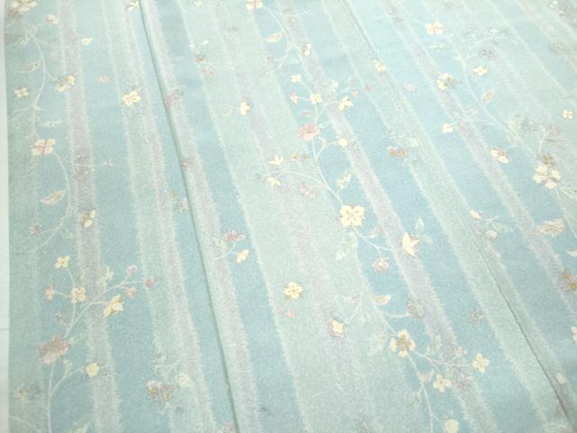 平和屋着物○上質な小紋 縞 枝花文 金彩 正絹 逸品 CAAS7365yc