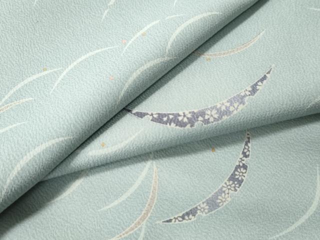 平和屋着物○上質な小紋 葦 黒地 正絹 逸品 AAAW5323br