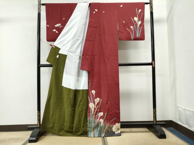 平和屋着物●訪問着　カラー　舞花文　暈し染め　金彩　正絹　逸品　CAAS7379yc