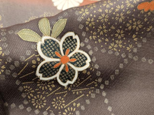 平和屋着物○訪問着 草葉文 暈し染め 金彩 正絹 逸品 未使用