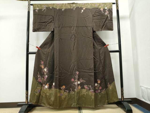平和屋着物●訪問着　枝菊文　金彩　ますいわ屋扱い　正絹　逸品　CAAS7389yc