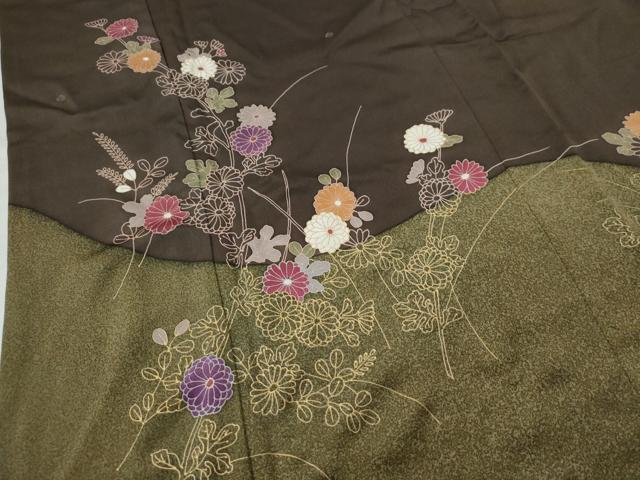 平和屋着物○訪問着 枝菊文 金彩 ますいわ屋扱い 正絹 逸品