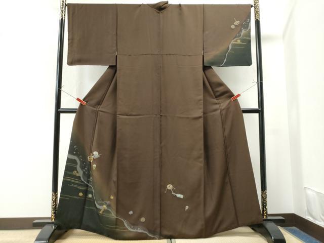 平和屋着物●訪問着　玩具文　コマ　けん玉　暈し染め　金彩　正絹　逸品　CAAS7397yc