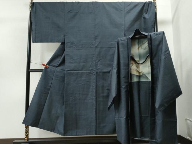平和屋着物●男性　本場大島紬　アンサンブル　100亀甲　総詰め　キングサイズ　正絹　逸品　CAAS7401yc