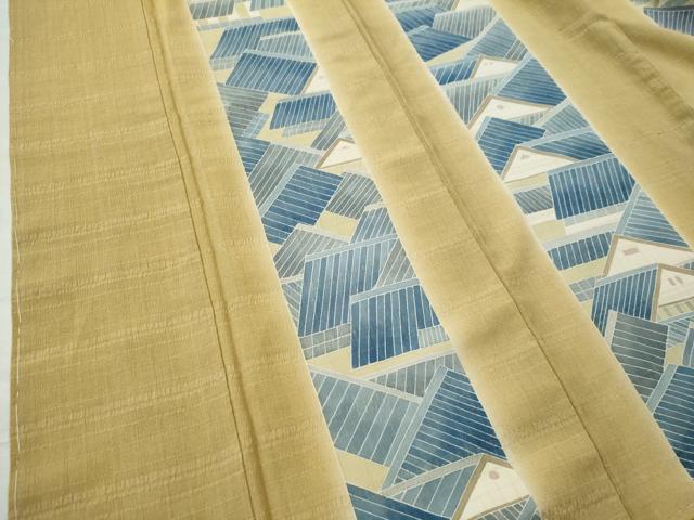 平和屋着物○上質な小紋 吉祥間道 お召縮緬 正絹 逸品 未使用