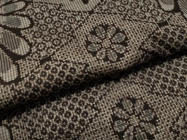 平和屋着物○本場大島紬 割込み絣 松皮菱花文 正絹 逸品 CAAS7438yc