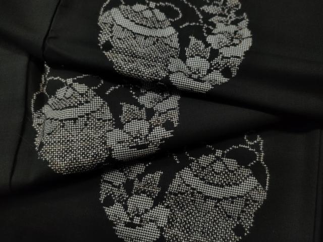 平和屋着物●本場大島紬　9マルキ　地空き　雪輪毬花文　正絹　逸品　CAAS7454yc