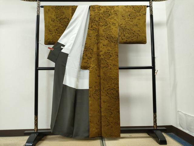 平和屋着物○上質な小紋 牡丹丸文 ロング丈 正絹 逸品 DAAR0270yyy