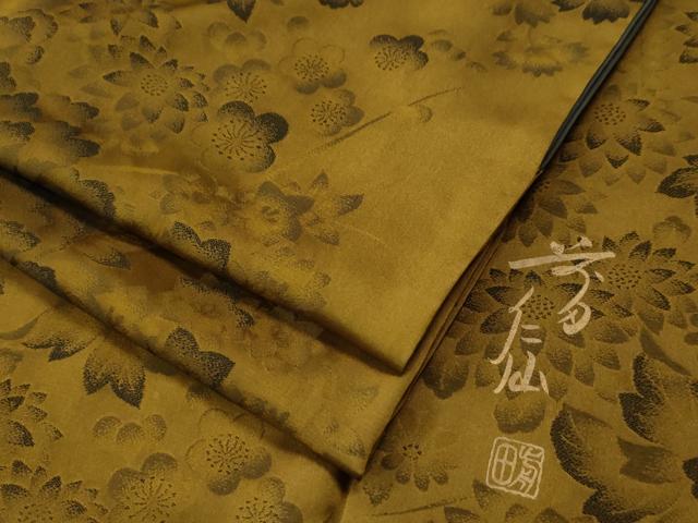 平和屋着物●前田仁仙　仁仙更紗　小紋　牡丹菊花文　正絹　逸品　CAAS7456yc